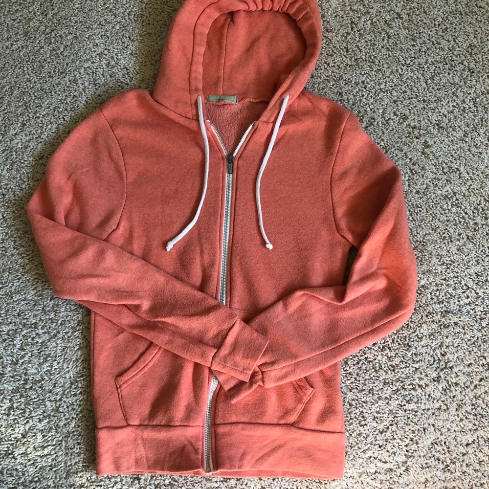 orange zip up alternative apparel hoodie
